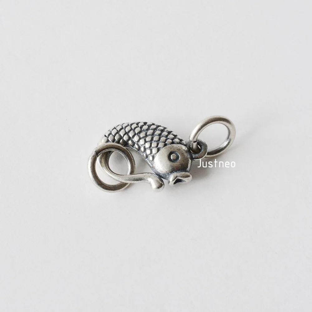 Solid .925 Sterling Silver S Hook Clasp, Oxidized Silver S-Hook Clasp Connector, Antiqued Silver Jewelry Finding