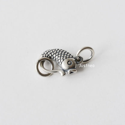 Solid .925 Sterling Silver S Hook Clasp, Oxidized Silver S-Hook Clasp Connector, Antiqued Silver Jewelry Finding