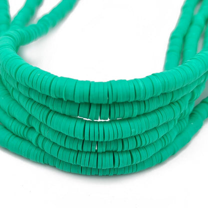 45 Colors 16" 6mm Flat Round Polymer Clay Beads