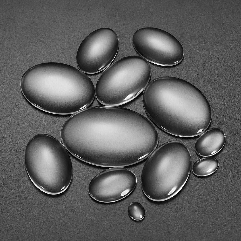 Cabochon ovale en verre Transparent, 5 à 50 pièces, 10 à 50mm