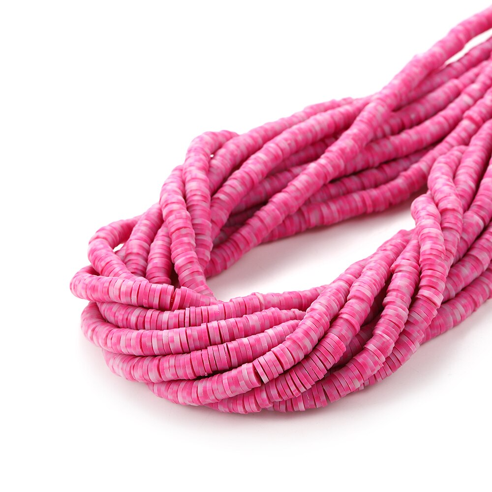 4-5mm Flat Round Polymer Clay Beads Mix