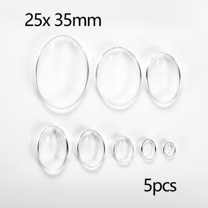 5-50Pcs Assorted Transparent Glass Cabochons