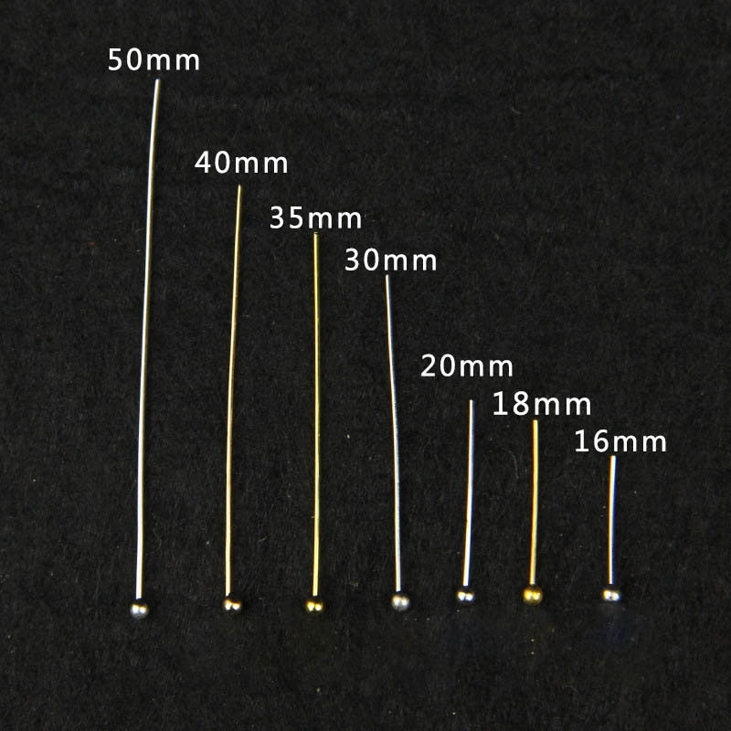 16-50mm Gold Metal Ball Head Pins, 50-200pcs