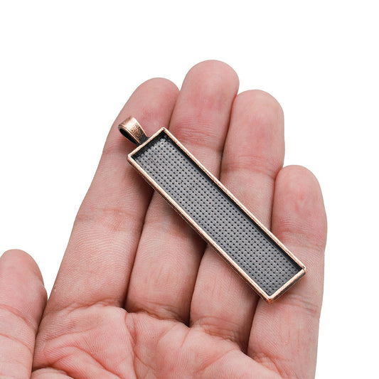 5 Stück 10 x 50 mm rechteckige Anhänger-Cabochon-Basis