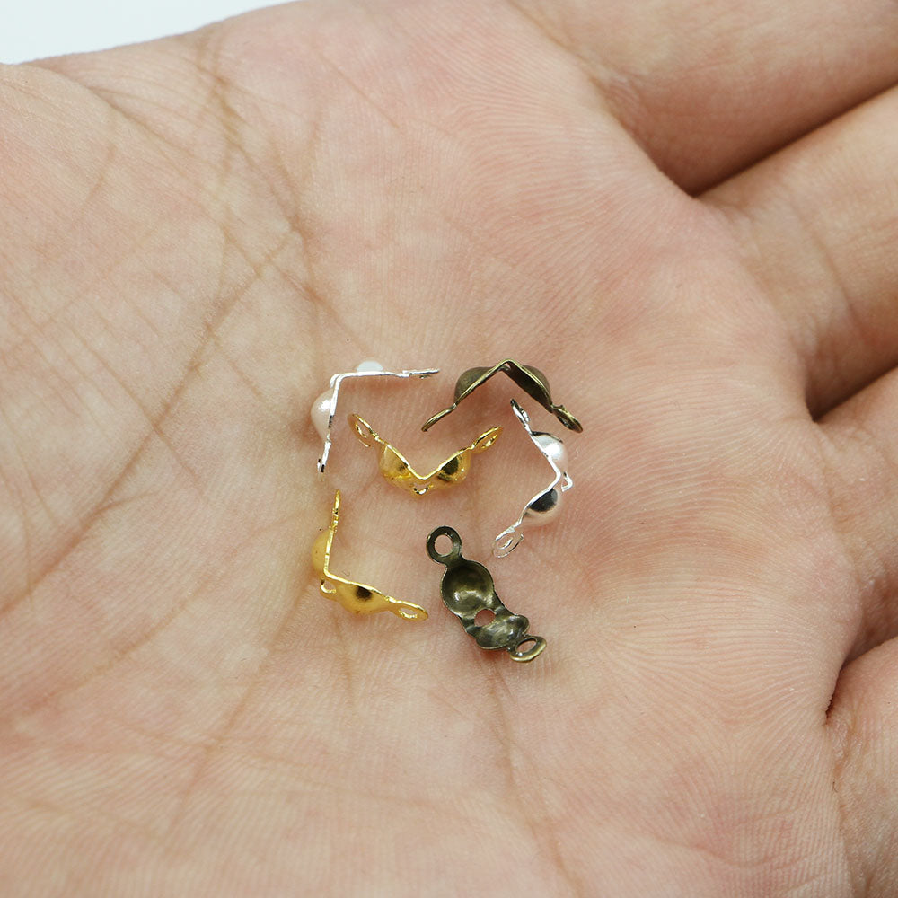 4 x 7 mm Kugelketten-Kalotten-Endklemmen, 100–200 Stück