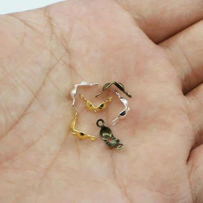 4 x 7 mm Kugelketten-Kalotten-Endklemmen, 100–200 Stück