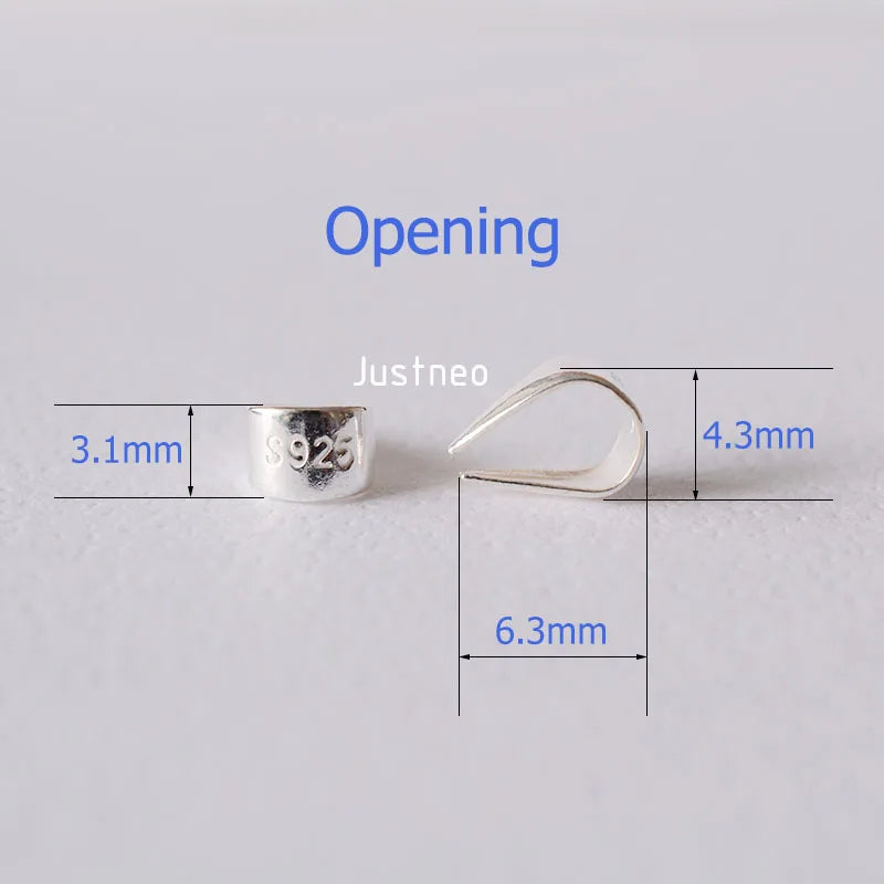 Solid 925 Sterling Silver Pendant Clasp Bail Connector for necklace & pendant silver jewelry,diy
