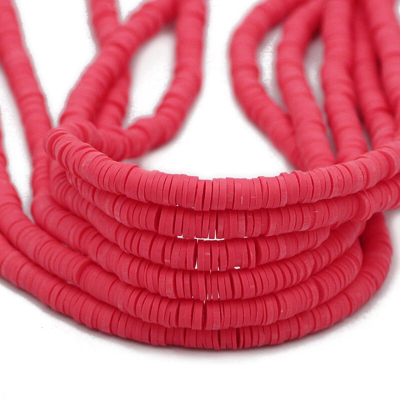 45 Colors 16" 6mm Flat Round Polymer Clay Beads