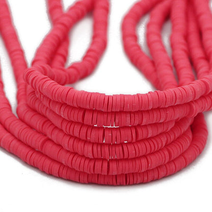 45 Colors 16" 6mm Flat Round Polymer Clay Beads