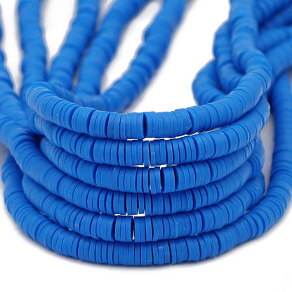 45 Colors 16" 6mm Flat Round Polymer Clay Beads