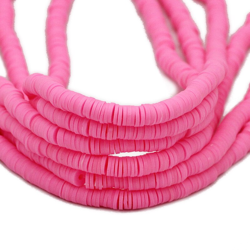 45 Colors 16" 6mm Flat Round Polymer Clay Beads