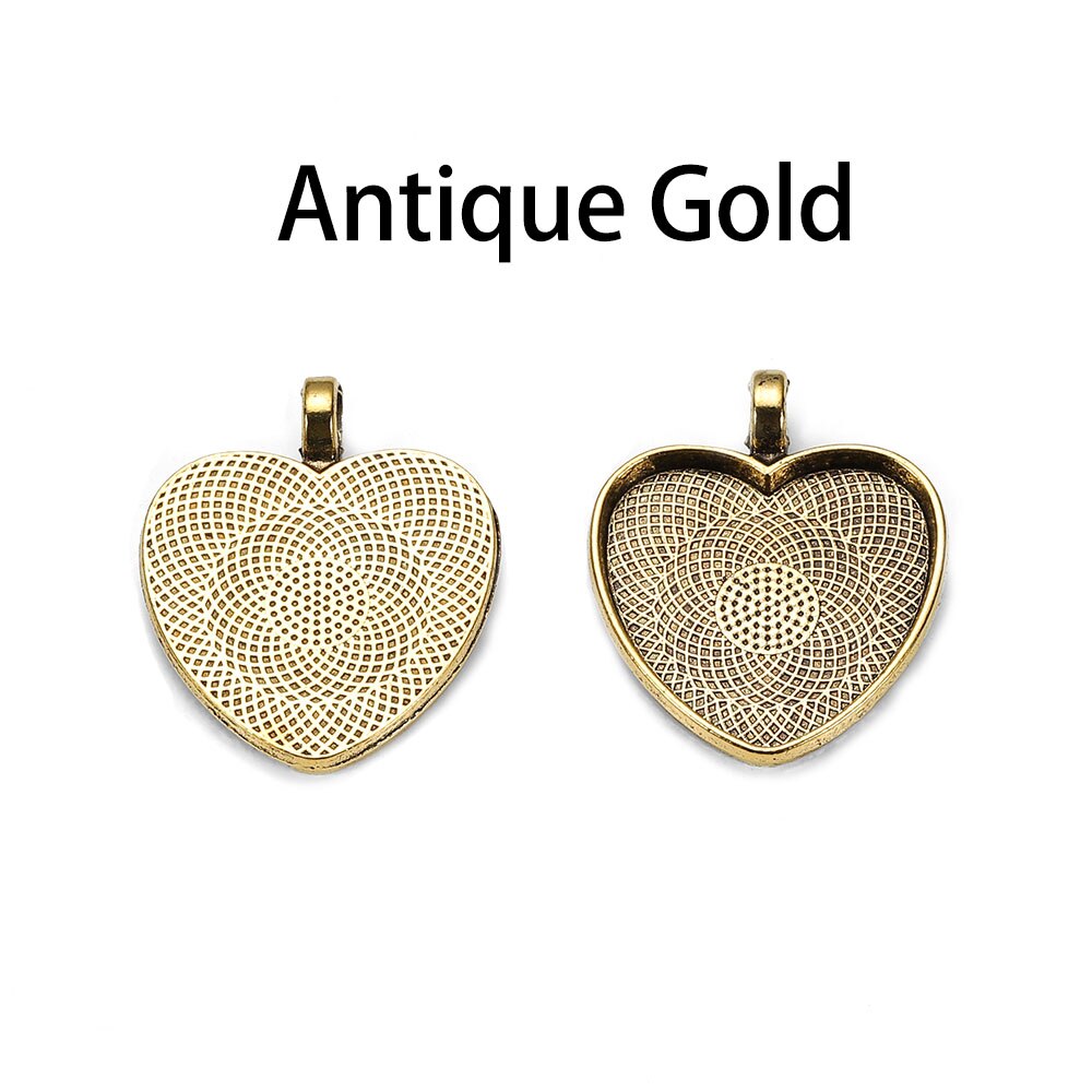 10pcs 25mm Heart-Shaped Cabochon Pendant Base