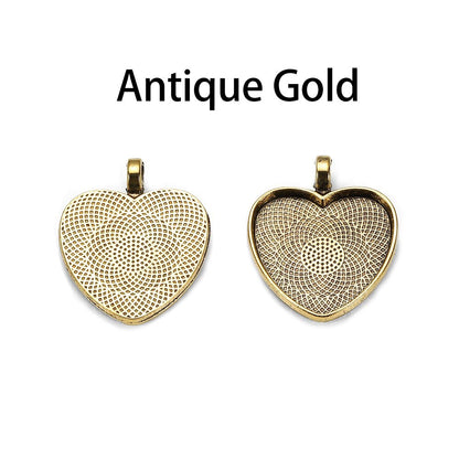 10pcs 25mm Heart-Shaped Cabochon Pendant Base