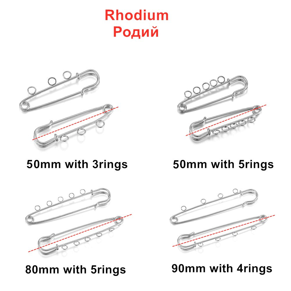 Base vierge de broche d'épingles de sûreté 10 pièces, 50-90mm