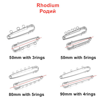Base vierge de broche d'épingles de sûreté 10 pièces, 50-90mm