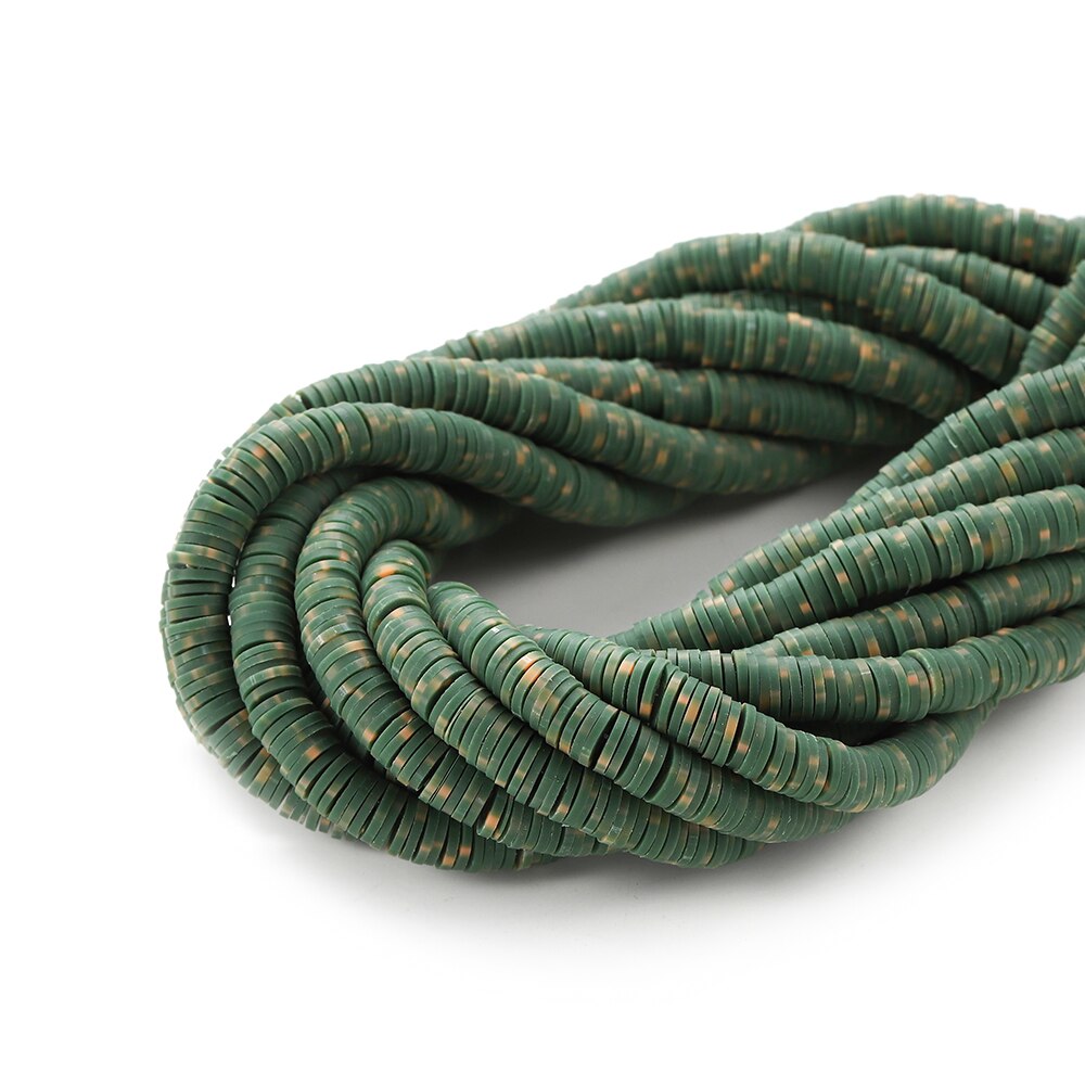 4-5mm Flat Round Polymer Clay Beads Mix