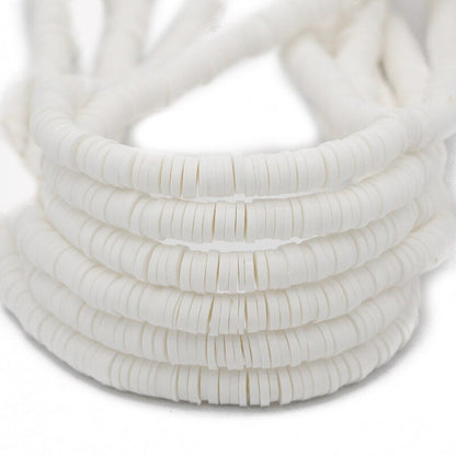 45 Colors 16" 6mm Flat Round Polymer Clay Beads