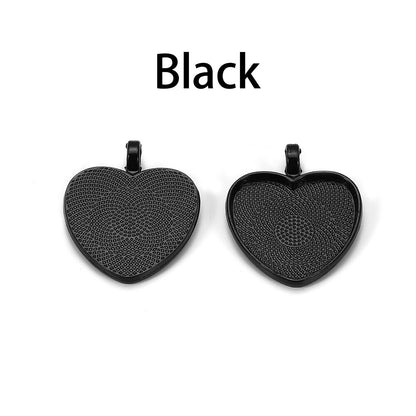 10pcs 25mm Heart-Shaped Cabochon Pendant Base