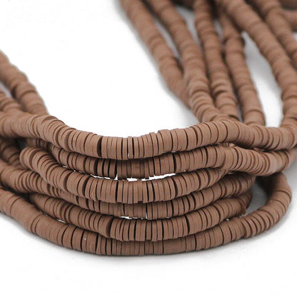 45 Colors 16" 6mm Flat Round Polymer Clay Beads