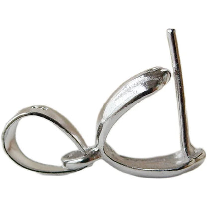 solid 925 sterling silver pendant clasp connector, rhodium plated pinch bail for necklace & pendant silver jewelry, diy