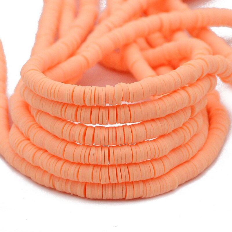 45 Colors 16" 6mm Flat Round Polymer Clay Beads