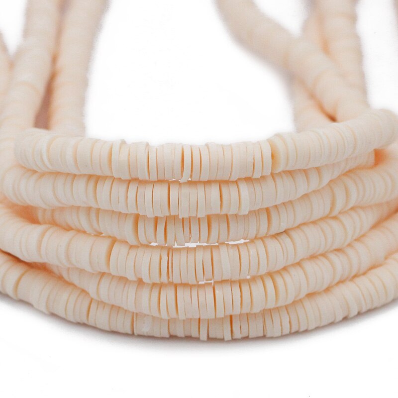 45 Colors 16" 6mm Flat Round Polymer Clay Beads