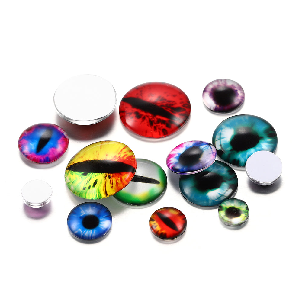 Cabochon en verre de couleurs mélangées, 20 pièces, 8-20mm, pour bricolage