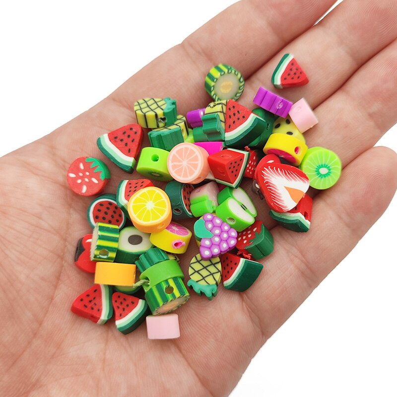 50pcs Mixed Motif Polymer Clay Beads