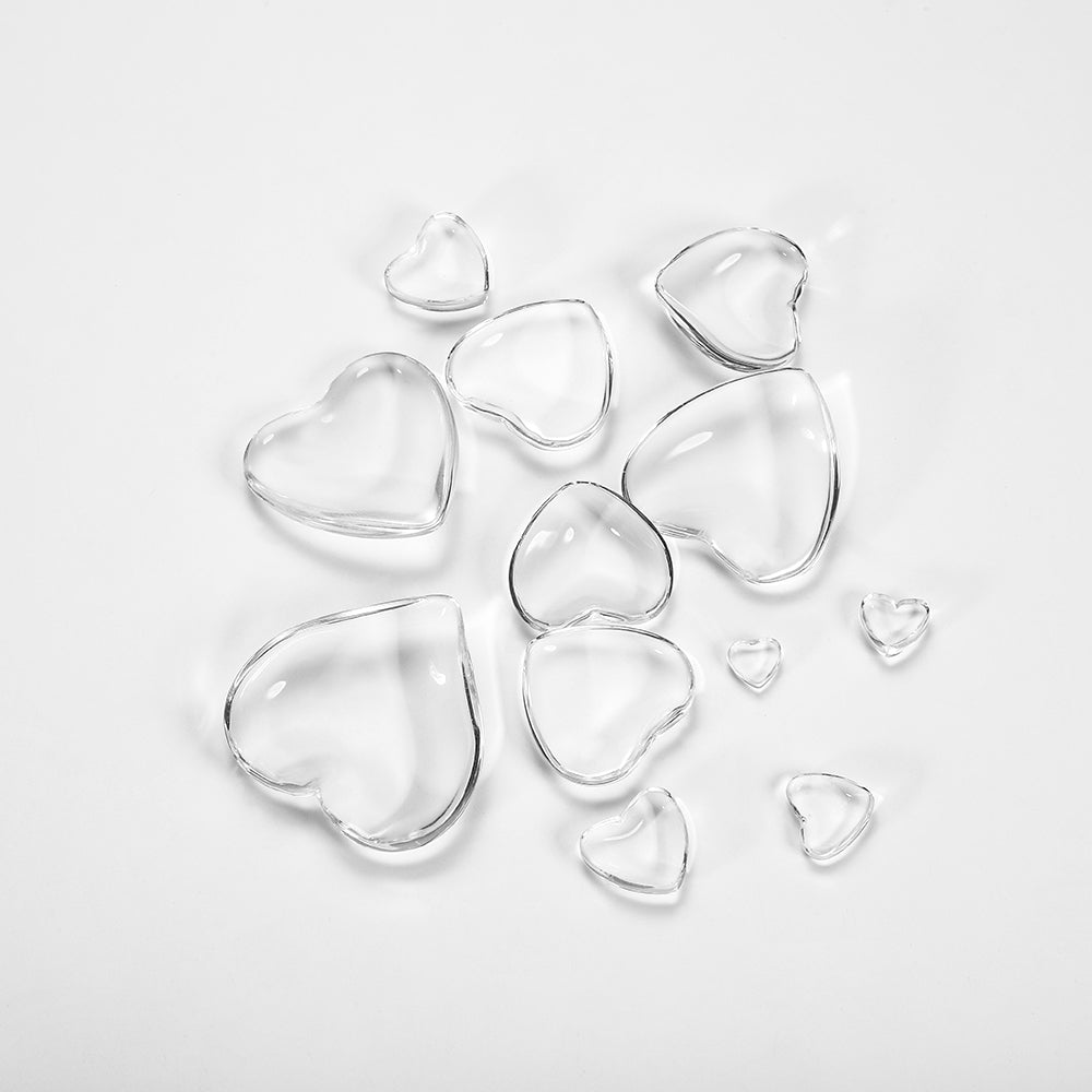 10-50pcs Heart Glass Cabochon 6-30mm for Jewelry
