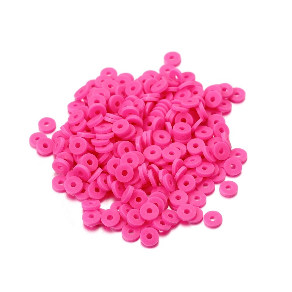 6 mm flache, runde Polymerharz-Tonperlen