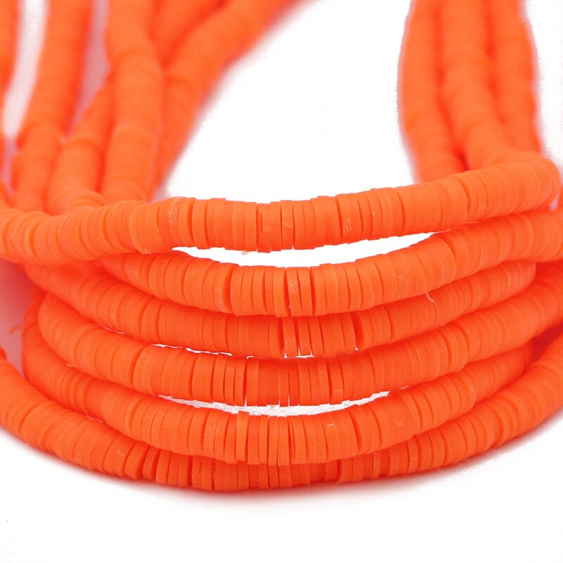 45 Colors 16" 6mm Flat Round Polymer Clay Beads