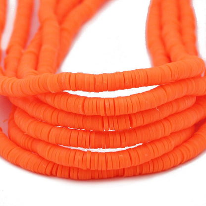 45 Colors 16" 6mm Flat Round Polymer Clay Beads