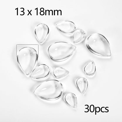 5-50Pcs Assorted Transparent Glass Cabochons