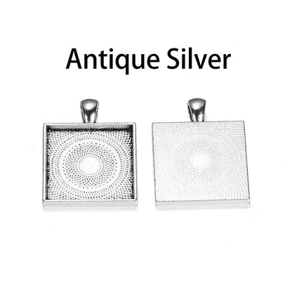 5pcs 25mm Gold Plated Square Cabochon Base