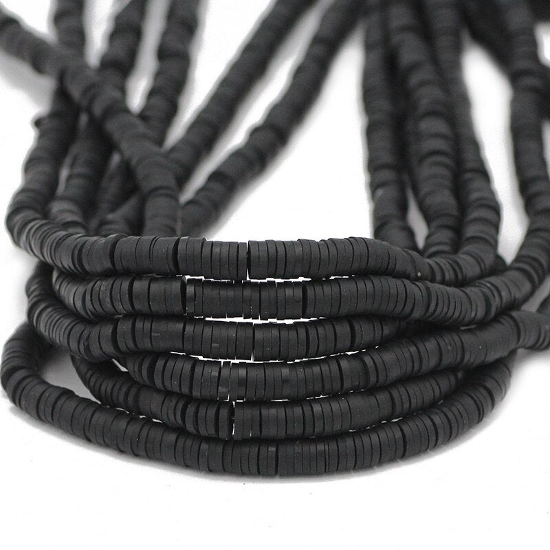 45 Colors 16" 6mm Flat Round Polymer Clay Beads