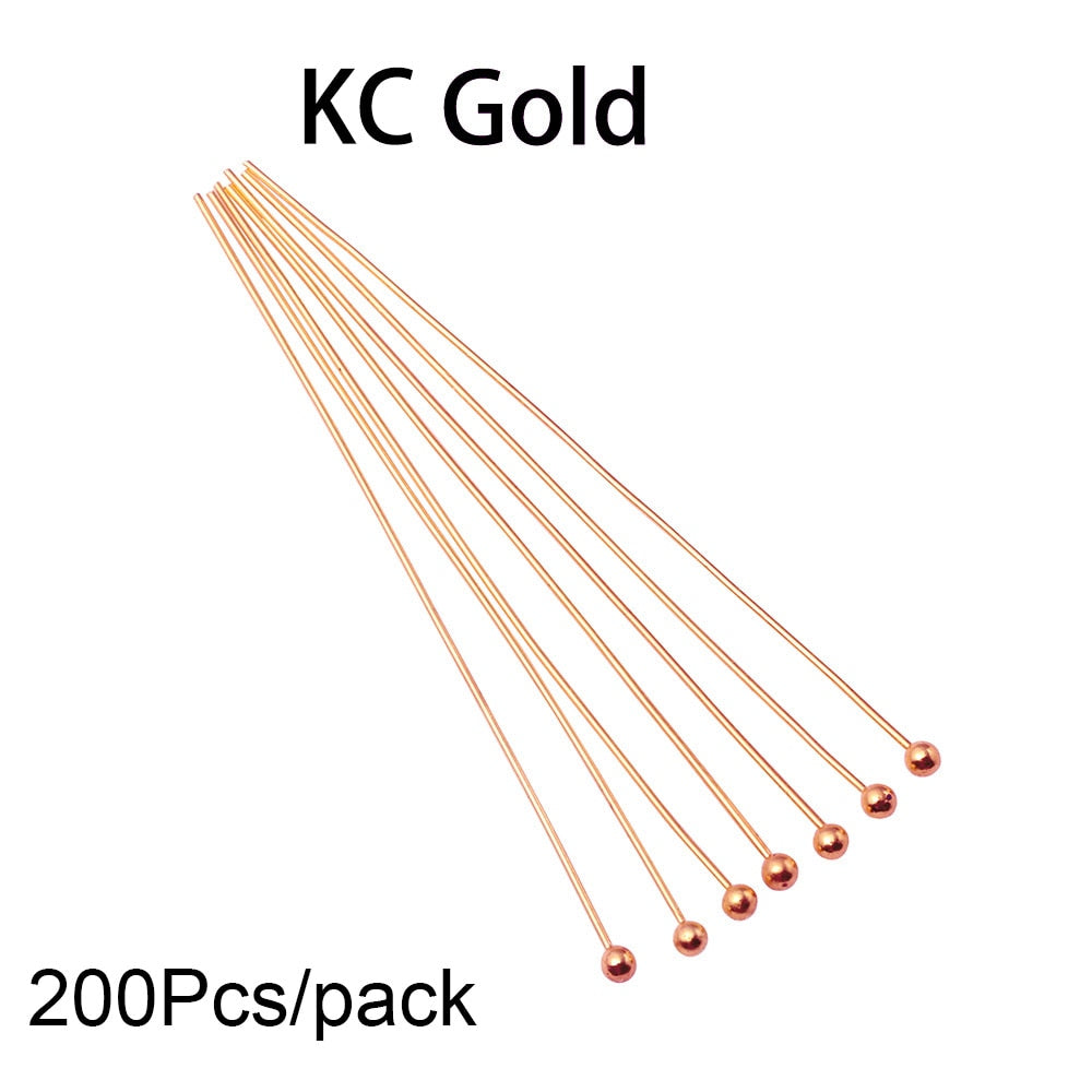 16-50mm Gold Metal Ball Head Pins, 50-200pcs