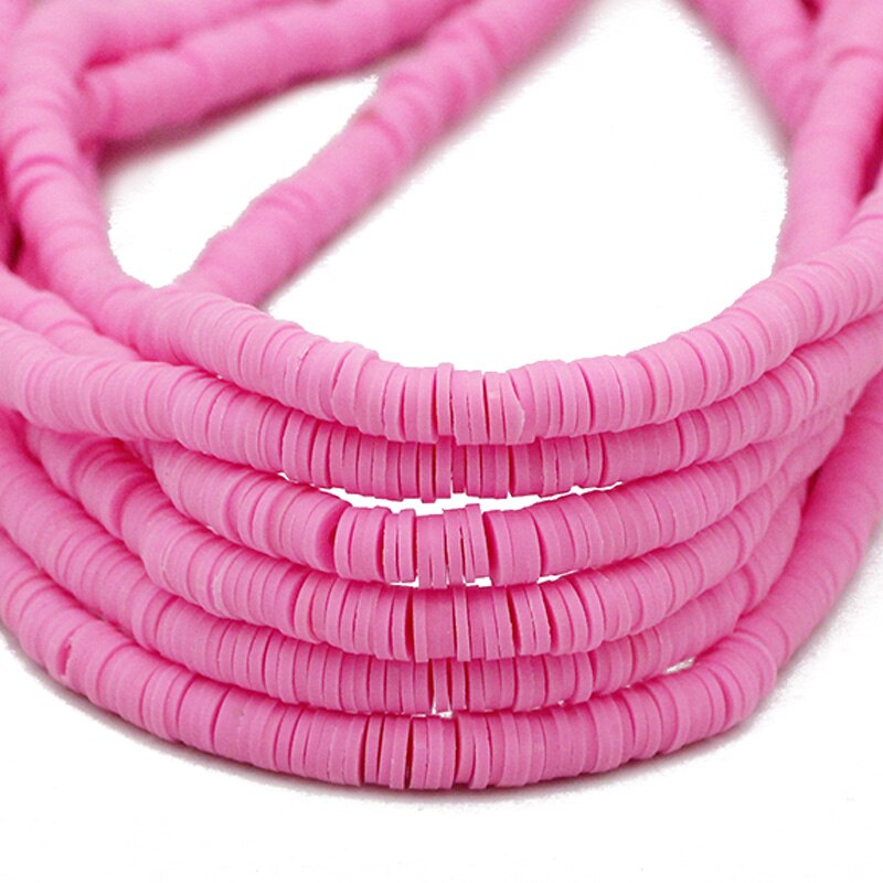 45 Colors 16" 6mm Flat Round Polymer Clay Beads