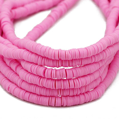 45 Colors 16" 6mm Flat Round Polymer Clay Beads