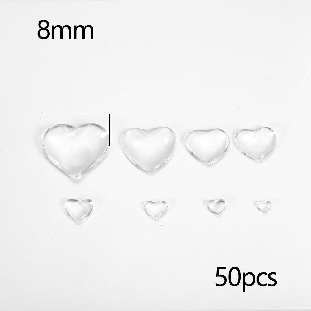 5-50Pcs Assorted Transparent Glass Cabochons