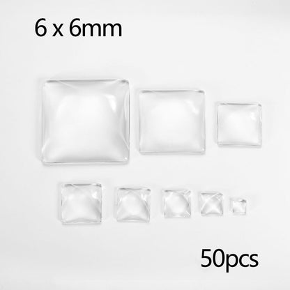 5-50Pcs Assorted Transparent Glass Cabochons