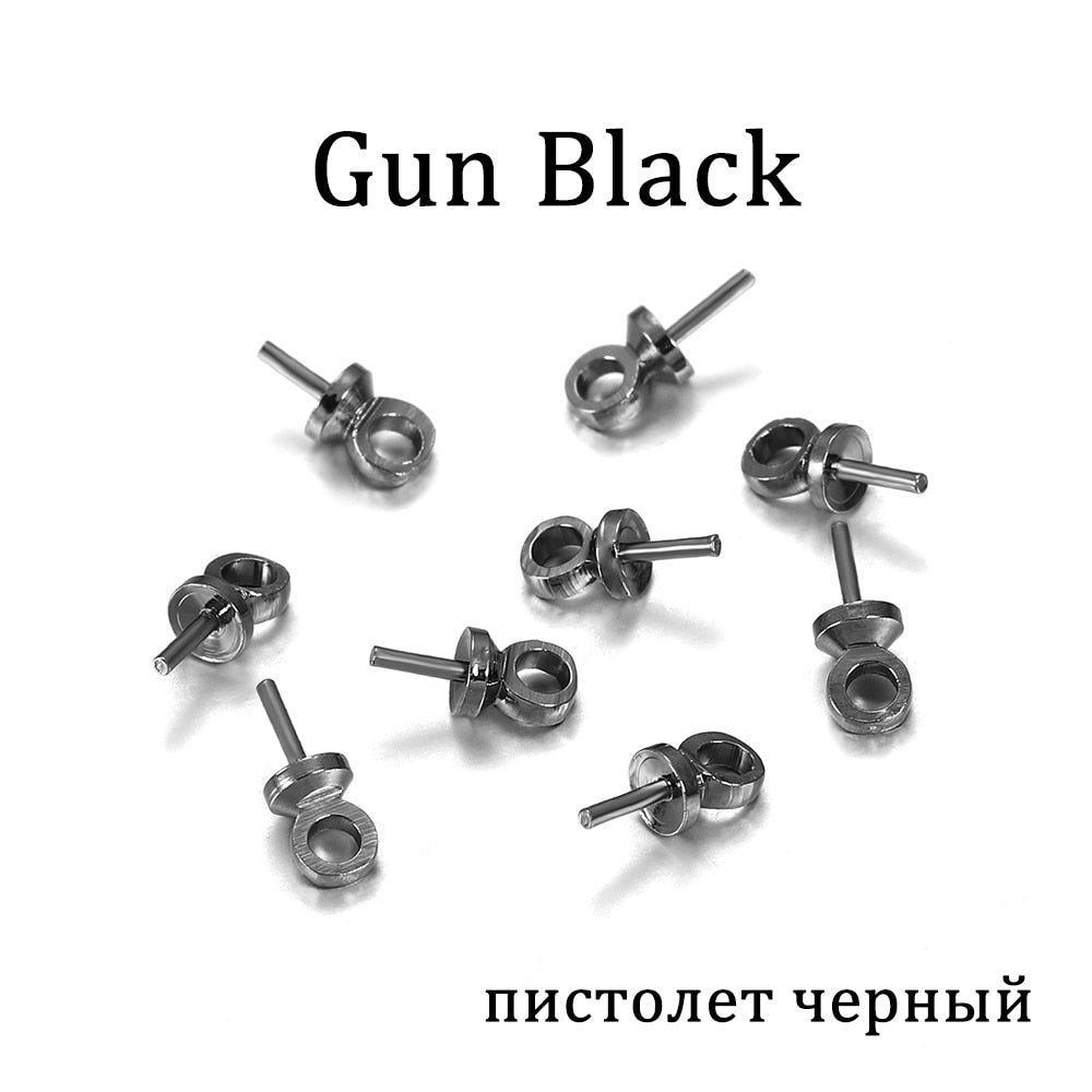 Brass Half Hole Charms Eye Pins Beads End Caps, 50-100pcs