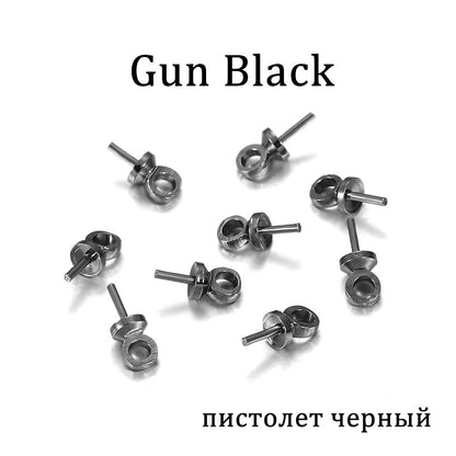 Brass Half Hole Charms Eye Pins Beads End Caps, 50-100pcs