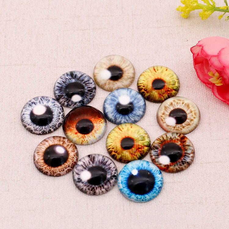 10PCS 8-20mm Cat Eye Glass Cabochons for Jewelry