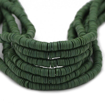 45 Colors 16" 6mm Flat Round Polymer Clay Beads