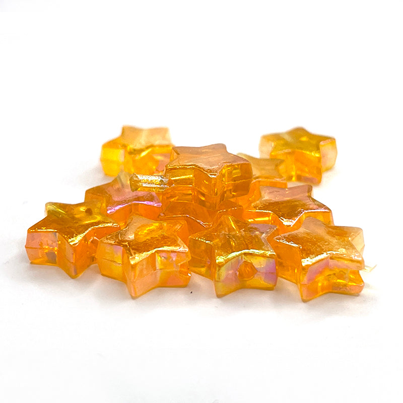 100 Stück 11 x 4 mm Regenbogenstern-Acrylperlen