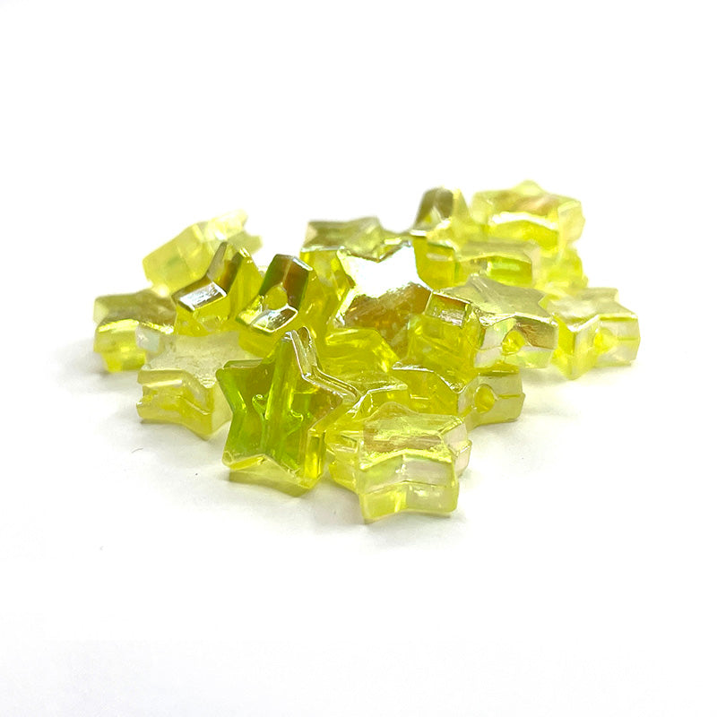 100 Stück 11 x 4 mm Regenbogenstern-Acrylperlen