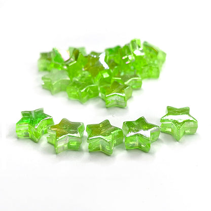 100 Stück 11 x 4 mm Regenbogenstern-Acrylperlen