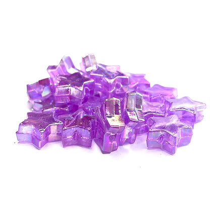 100 Stück 11 x 4 mm Regenbogenstern-Acrylperlen