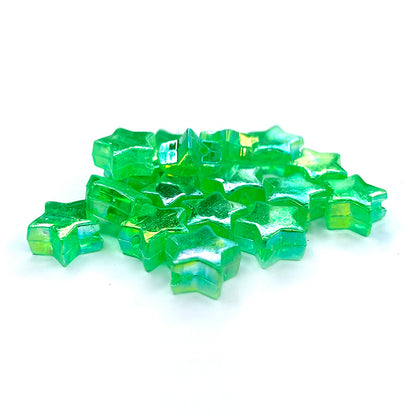 100 Stück 11 x 4 mm Regenbogenstern-Acrylperlen