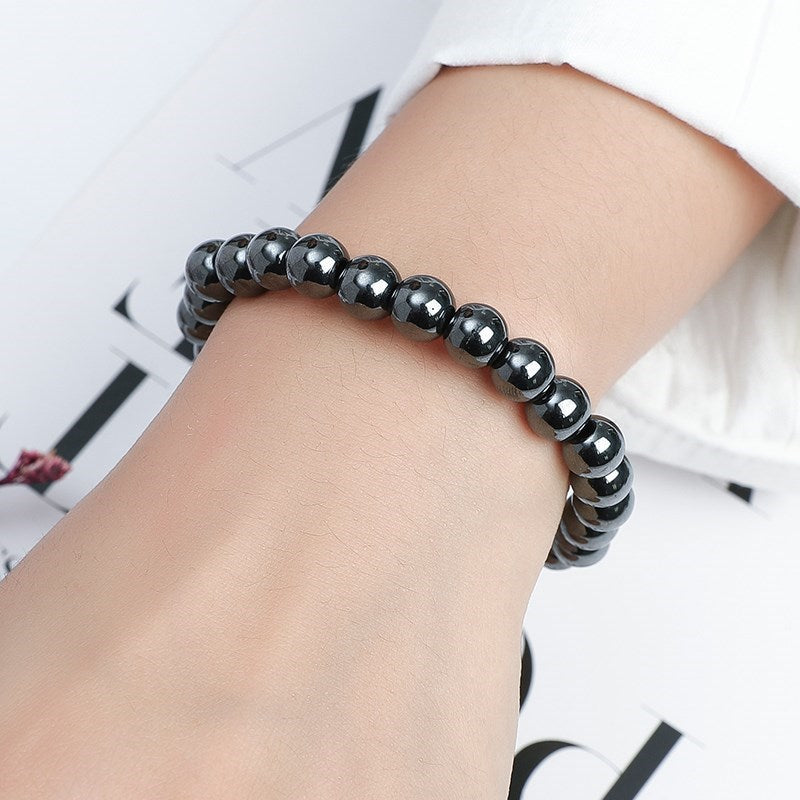 Black Hematite Gemstone Bracelet 6-12mm